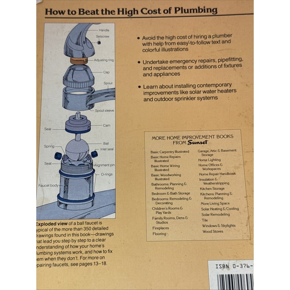 Sunset Basic Plumbing Illustrated 1988 Vintage DIY Book - Picture 3 of 4
